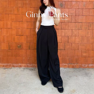 Ginny Pants กางเกงทรง Baggy กระบอกใหญ่ ดีเทลจีบทวิต พลางหุ่นสวย