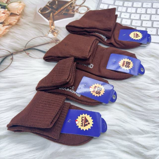 ถุงเท้านักเรียน สีน้ำตาล. 12คู่ 75บาท. คุณภาพดี. ราคาถูก. มี 4 ขนาดให้เลือก