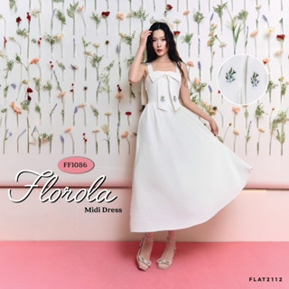 FLAT2112 FF1086 : FLOROLA MIDI DRESS เดรส เดรสยาว เดรสแขนกุด…