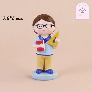 ตุ๊กตา คุณครูผู้หญิง คุณครูผู้ชาย เรซิน วันครู แต่งเค้ก