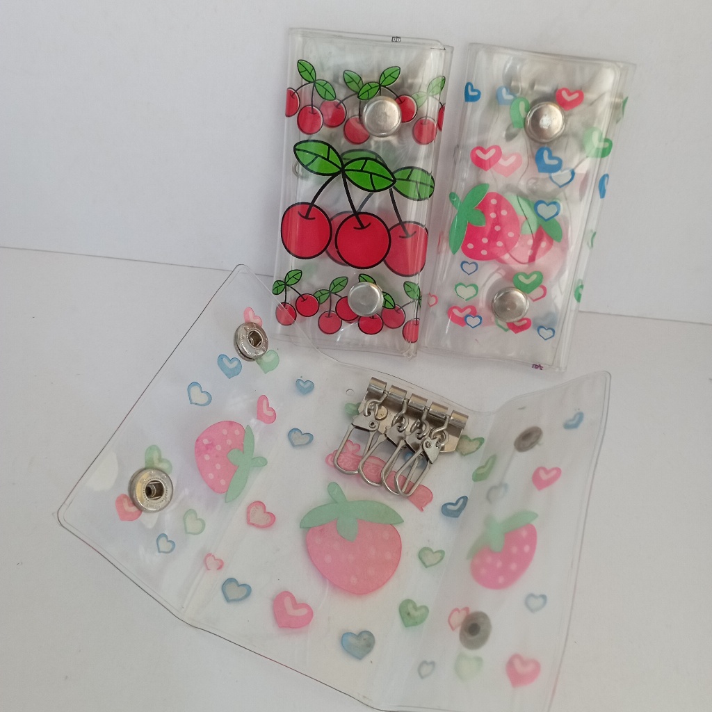 พวงกุญแจซอง PVC ใสมีกระดุม