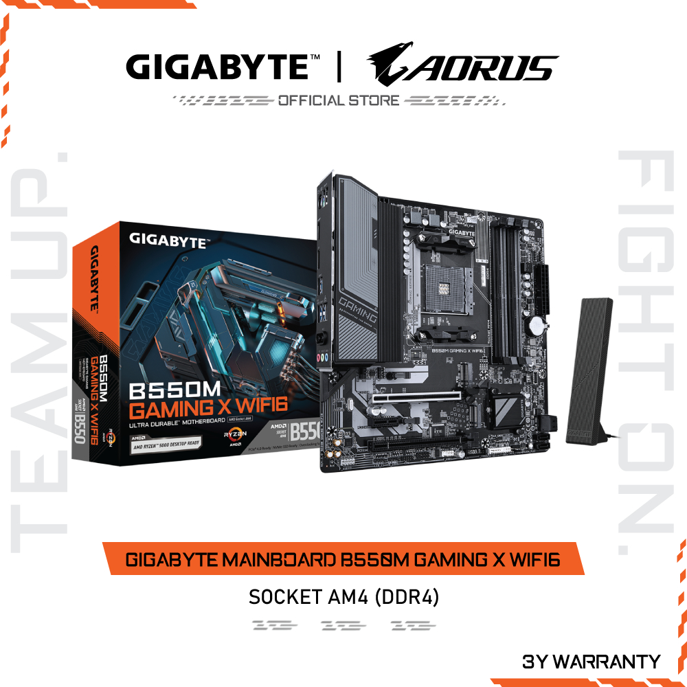 GIGABYTE MAINBOARD B550M GAMING X WIFI6 เมนบอร์ด (B550M GAMING X WIFI6-1.0)