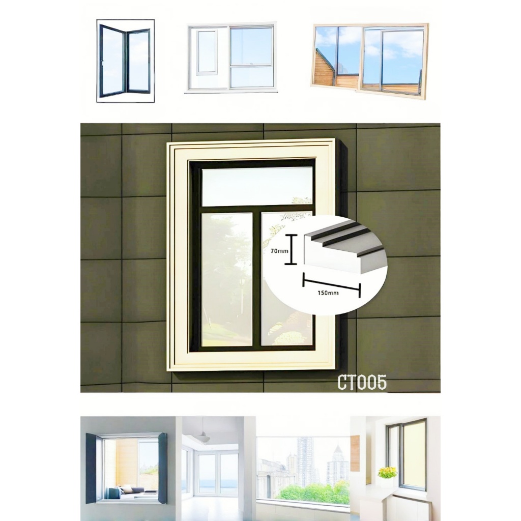 คิ้วบัวโฟมเบาEPS FOAM บัวปูนสำเร็จ สกิมผิว ติดตั้งภายนอกและภายในผลิตจากEPSโฟมเคลือบซีเมนต์น้ำหนักเบา