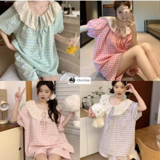 (ราคาถูกที่สุด) ชุดนอนเวอร์ชั่นเกาหลี， ชุดนอนน่ารัก， ผ้าฝ้าย…