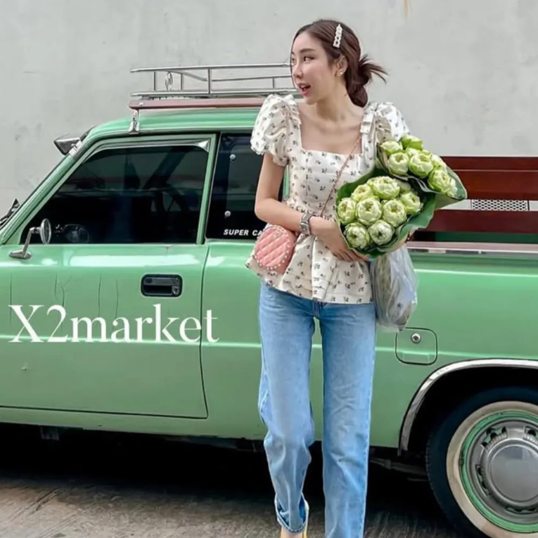 X2MARKET ♡🙂☆ [มือ2] ☆Blossom Top size M