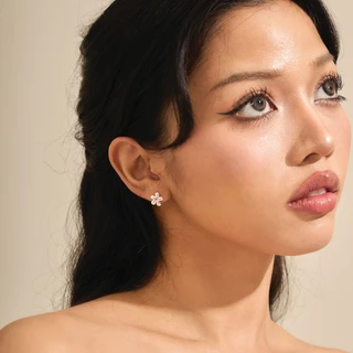 earika.earrings - jewel jasmine stud ต่างหูดอกไม้สีสัน ก้านเงินแท้ชุบทองคำขาว เหมาะสำหรับคนแพ้ง่าย