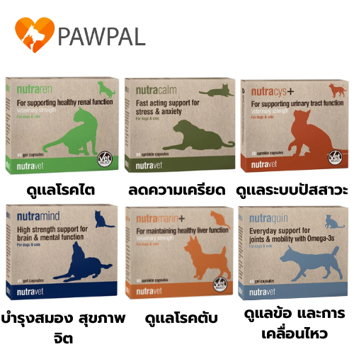 Nutravet  Nutramind / Nutraren / Nutracalm / Nutracys+ / Nutramarin+ / Nutraquin อาหารเสริม บำรุง สุนัข แมว สัตว์เลี้ยง