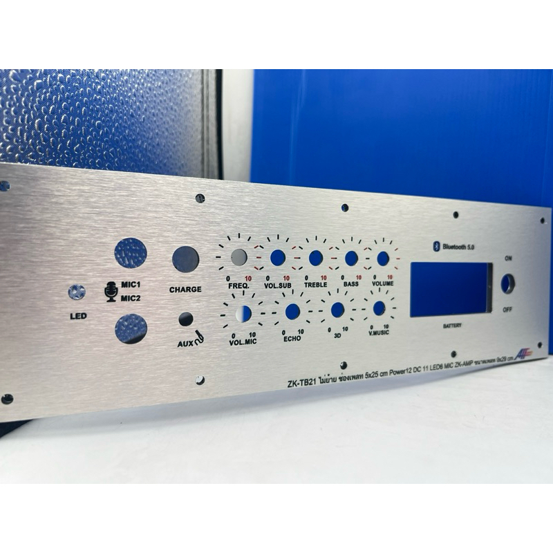 เพลท TB21ไม่ย้าย+ปรีไมค์ZK-AMP (ช่องเพลท5*25) วัตแบตดิจิตอลสวิช์เปิดปิด 12มิลDc11มิล สวิชต์LED 6มิล