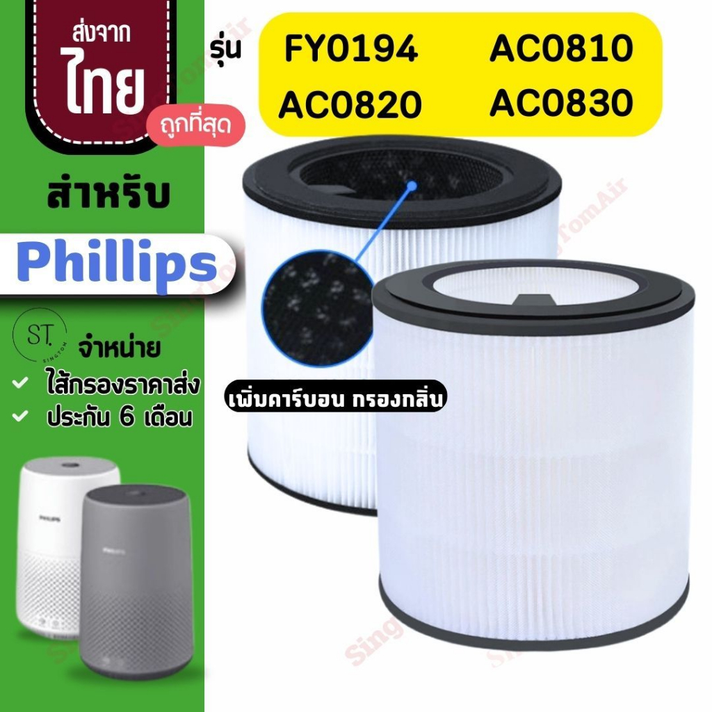FY0194 AC0820 ไส้กรองอากาศ Philips รุ่น FY0194 AC0820 AC0830ไส้กรองเครื่องฟอกอากาศ แผ่นกรองอากาศฟิลล