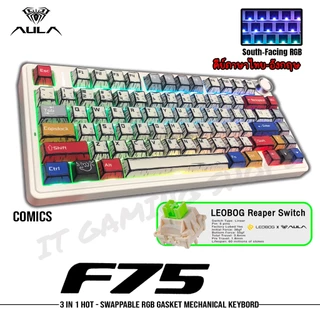 AULA F75 | F75MAX Gasket Tri-mode RGB 75% Mechanical Keyboard คีย์ไทย | รับประกัน 2 ปี | ส่งด่วน กทม