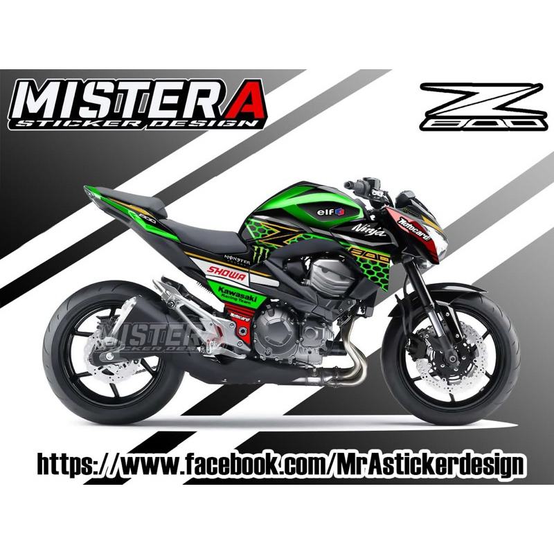 (Mr.AM) ชุดสติ๊กเกอร์ [เกรด Premium] Kawasaki Z800 (SHOWA)