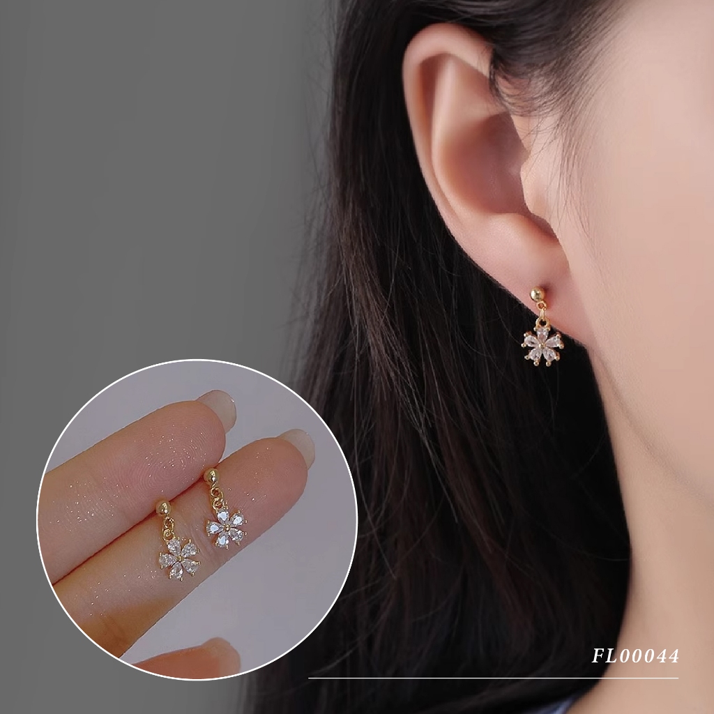 ส่งฟรี!! Sweetssparkles ต่างหู สไตล์เกาหลี ก้านเงิน𝑆𝑖𝑙𝑣𝑒𝑟 92.5% Earring Fashion FL00044