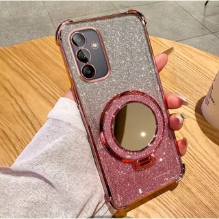 เคสกริตเตอร์ สำหรับSamsung A17 A18 A57 A37 S26FE S25FE S24FE A36 A56 A55 A16 A02S A03S A54 กระจก แต่งหน้า ตั้งได้ F2