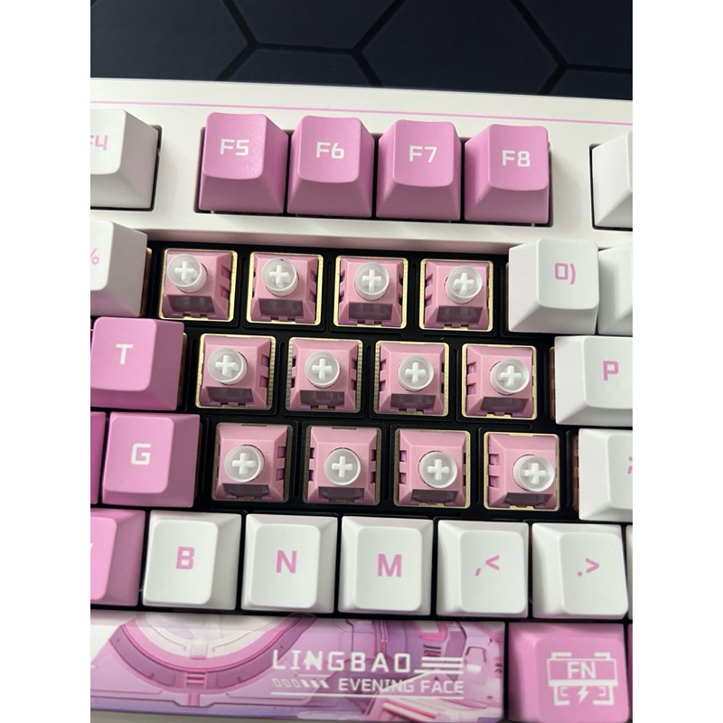 Lingbao K98PRO จอLCD คีย์บอร์ดลายอนิเมะ 3 โหมด USB/2.4G/Bluetooth แบต10000mAh RGB 14โหมดประกัน 1ปี ส่งฟรี