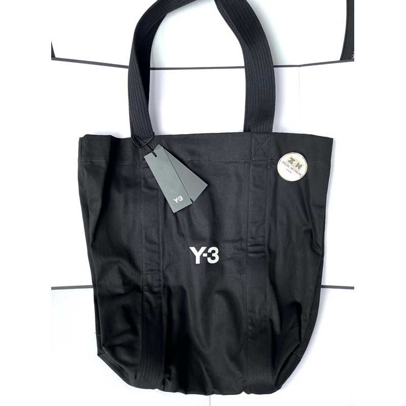 กระเป๋าสะพาย Y-3 C TOTE bag สีดำ ลาย logo สีดำ shopping bag ถุงผ้า adidas yohji yamamoto Y3 ผ้าcotto