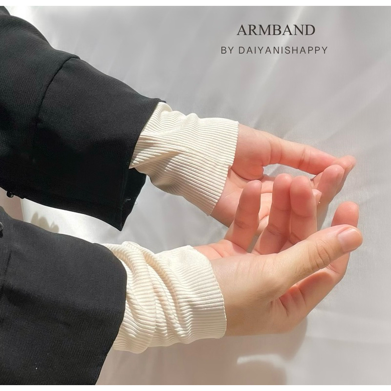Arm band ปลอกแขนผ้าร่องนุ่ม ใส่สบายสุด ไม่ร้อน