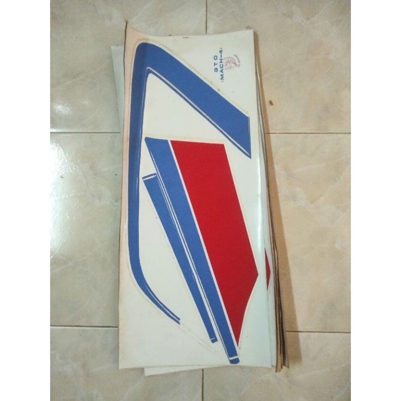 สติ๊กเกอร์ติดรถรุ่นKavasaki(GTO)(MACH)สีน้ำเงินแดง