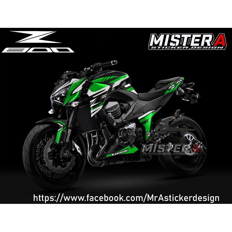 (Mr.AM) ชุดสติ๊กเกอร์ [เกรด Premium] Kawasaki Z800 (ZX-RR)