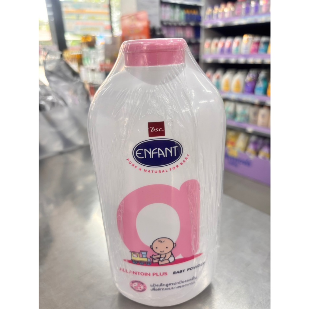 Enfant แป้งเด็กอองฟองเด็ก 400 กรัม แพ็ค3 ขวด สีชมพู/สีฟ้า