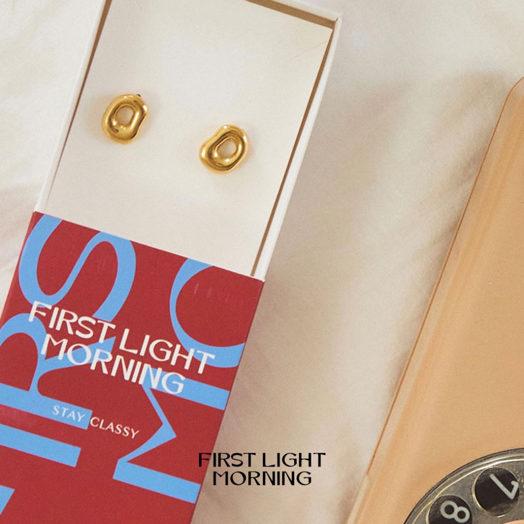 First Light Morning : France Earrings  - Stainless Steel ต่างหู mimimal - รูปที่ 5