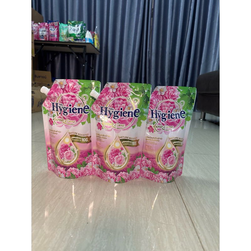 ไฮยีน น้ำยาปรับผ้านุ่ม กลิ่นซันไรส์คิส 480 มล. (แพ็ค 3 ถุง) หอมสดชื่น ยาวนาน Hygiene Sunrise Kiss