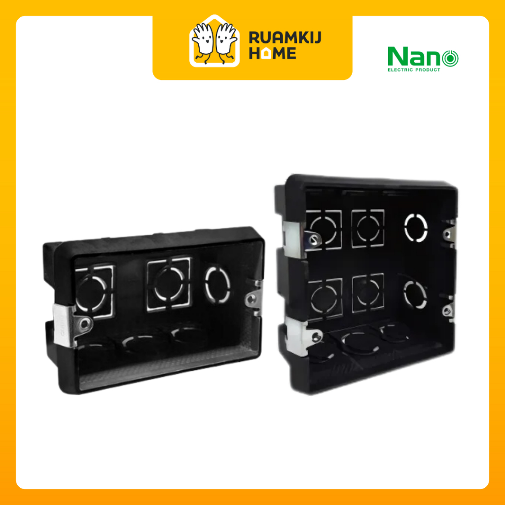 บล็อกฝังหูเหล็ก NANO-408BM, NANO-409BM 2"x4" (สีดำ)