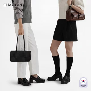 CHAAKAN [นำเข้าเกาหลี 100%] O'Connell Heel Loafers โลฟเฟอร์ส้นสูงผู้หญิง ส้น 7ซม. ทรงมั่นคง ใส่ทำงาน ไม่กัดเท้า