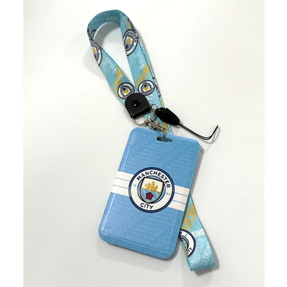 แมนซิตี้ ที่ใส่บัตร  พร้อมสายคล้องคอ(2cm) ลาย MANCHESTER CITY สีฟ้าขาว สำหรับบัตร 5.5x8.5cm (body 7x11cm) สวยงาม งานสวย - รูปที่ 5