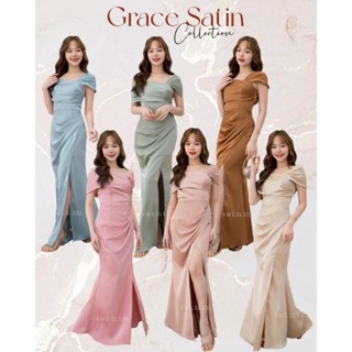 ชุดออกงาน ชุดเพื่อนเจ้าสาว koolykool เกาะอกปาดไหล่สองข้างกระ…