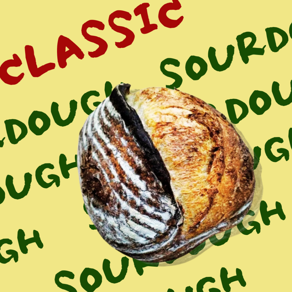 ขนมปังซาวโดว์คลาสสิก ขนมปังยีสต์ธรรมชาติ 600 กรัม น้ำหนักหลังอบ (600 g Classic sourdough bread)