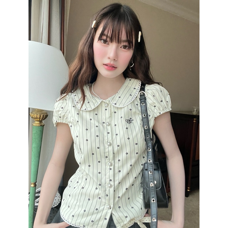 (New in pack) Cintage♡ CT2054 เสื้อจั้มแขนlunar8947 💖 สี Daisy cream(lunar) Size S/M/L