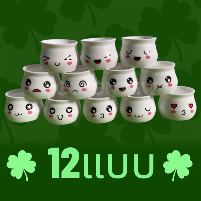 กระถางจิ๋ว🌸คละแบบ12แบบ กระถางดอกไม้