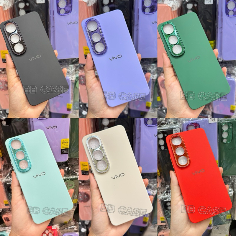 เคสกำมะหยี่สีพื้นโครเมี่ยมกล้อง รุ่น VIVO V50Lite(5G) ตรงรุ่น (มี8สี)เคสกำมะหยี่สีพื้น สินค้าพร้อมจัดส่งในไทย