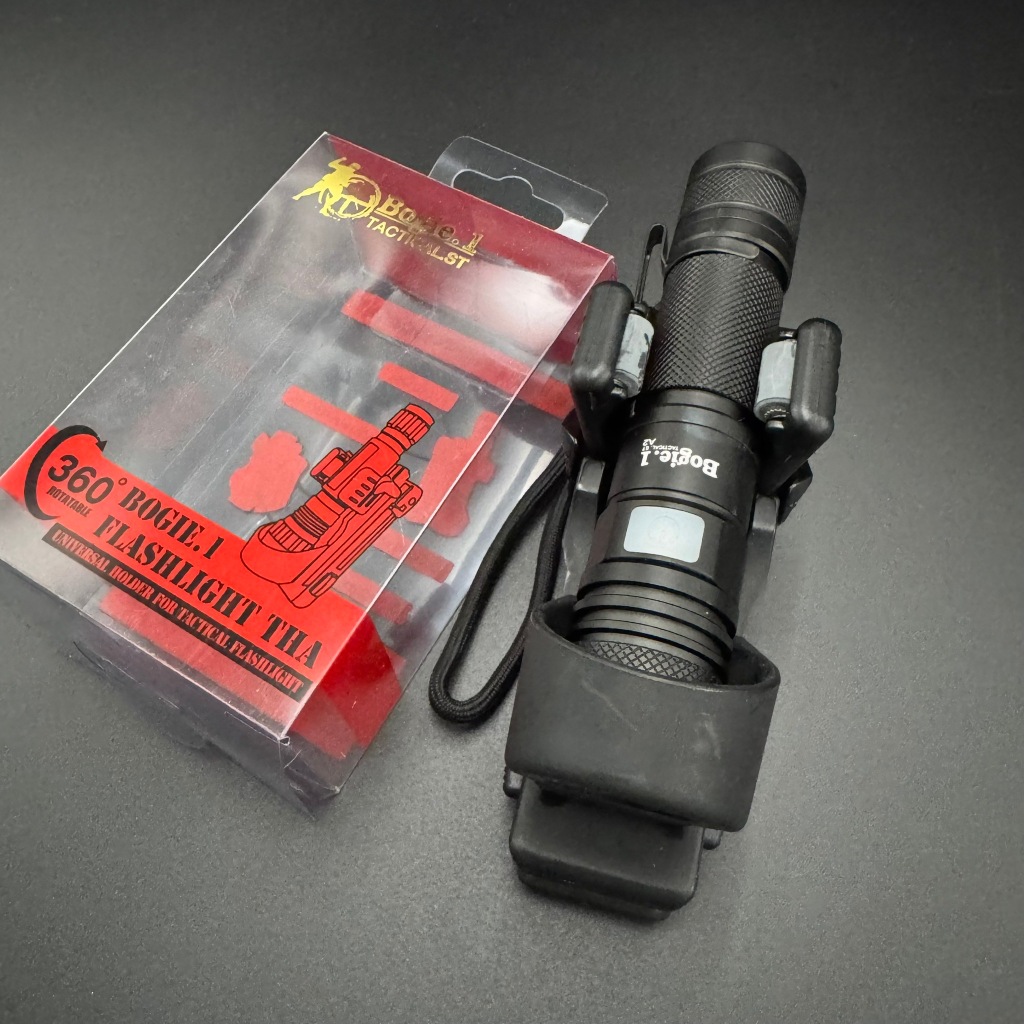 ซองไฟฉาย bogie1 รุ่น U วัสดุโพลิเมอร์ สำหรับเข็มขัดสนาม หมุนได้รอบ ตร.ทหาร รปภ.