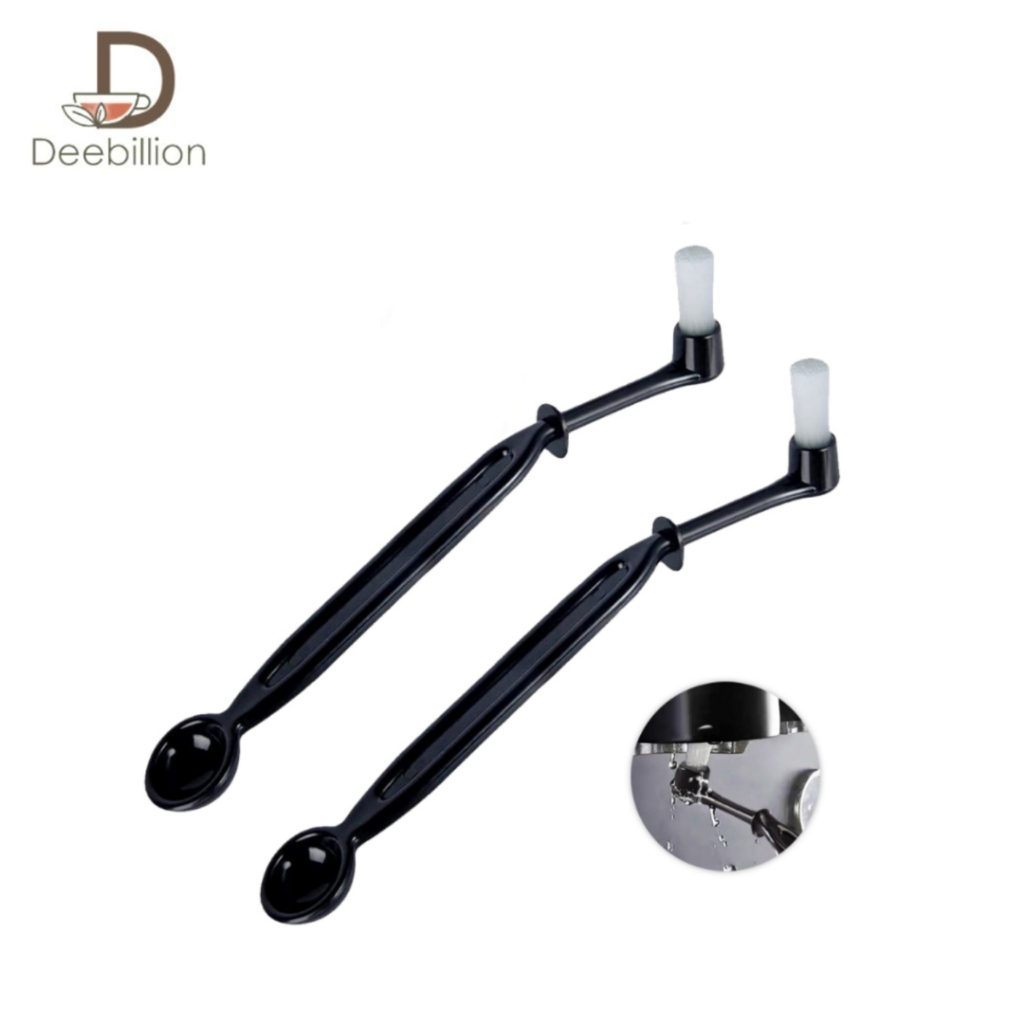แปรงล้างหัวชง แปรงล้างเครื่องชงกาแฟ Coffee Brush ปลายด้ามมีช้อน ขนแปรงไนล่อน Deebillion