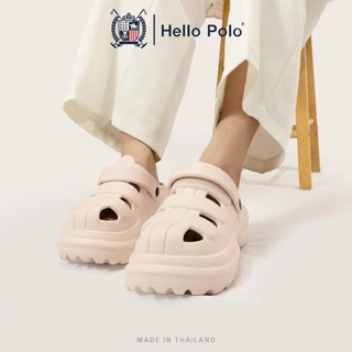 Hello Polo รองเท้าหัวโตแฟชั่น รองเท้าผู้หญิง กันลื่นและทนทาน ดีไซน์เรียบง่าย วัสดุ EVA ส้นหนา 5 ซม เพิ่มความสูง HP8054