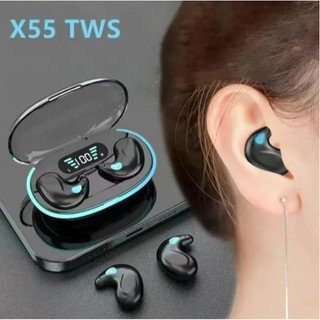 X55ชุดหูฟังนอนหลับกันน้ำ iPX5 ไมโครโฟนในตัวคุย HD คุณภาพเสียง HiFi Bone Conduction หูฟังไร้สายบลูทู ธ หูฟังสำหรับเล่นเกม
