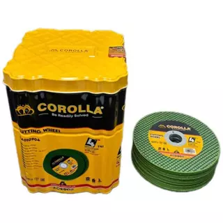 ใบตัดเหล็ก ตัดสเตนเลส 4นิ้ว COROLLA (107 mm) 1.2 มิล ใย 2 ชั้น เกรดพีเมียม (ค่าส่งถูก) 1กล่องมี 100 แผ่น