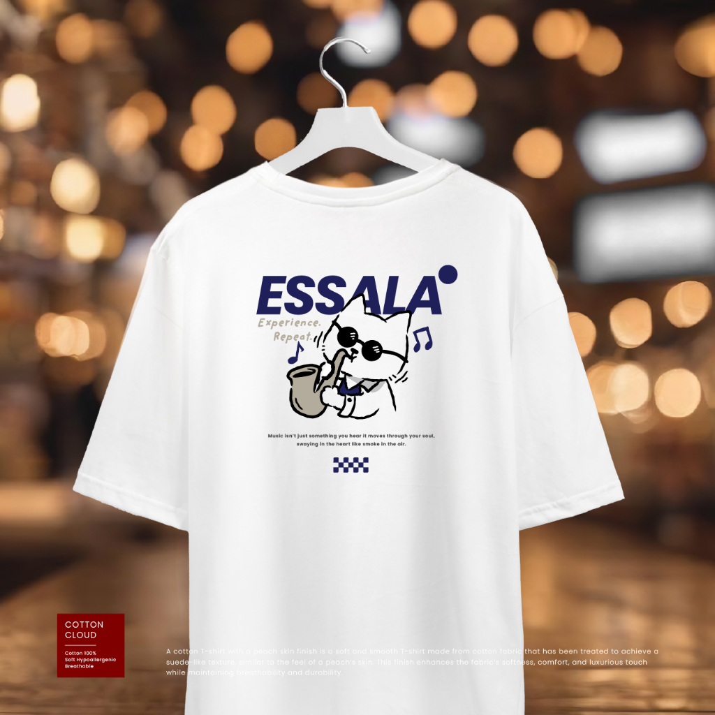 Essala เสื้อยืดคอกลมโอเวอร์ไซส์ ผ้าคอตตอน 100% | Anka