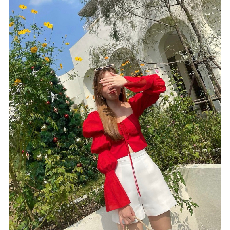 IRENE RED Top แบรนด์ theblancpale