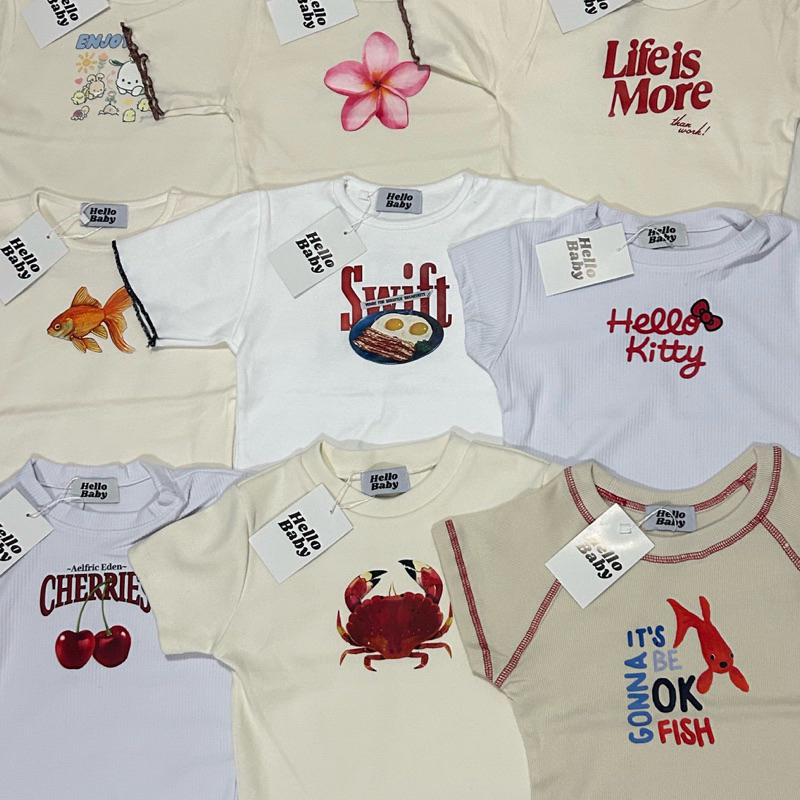 เสื้อป้าย hello baby💖 มือ1ทุกตัว🛒🌺🌟