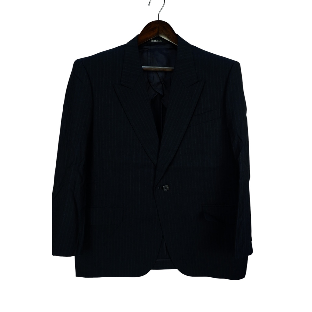 สูท Zegna อก46 ผ้าWool สีดำ Japan Full Canvas สูทผู้ชาย สูทผู้หญิง สูทแบรนด์เนม