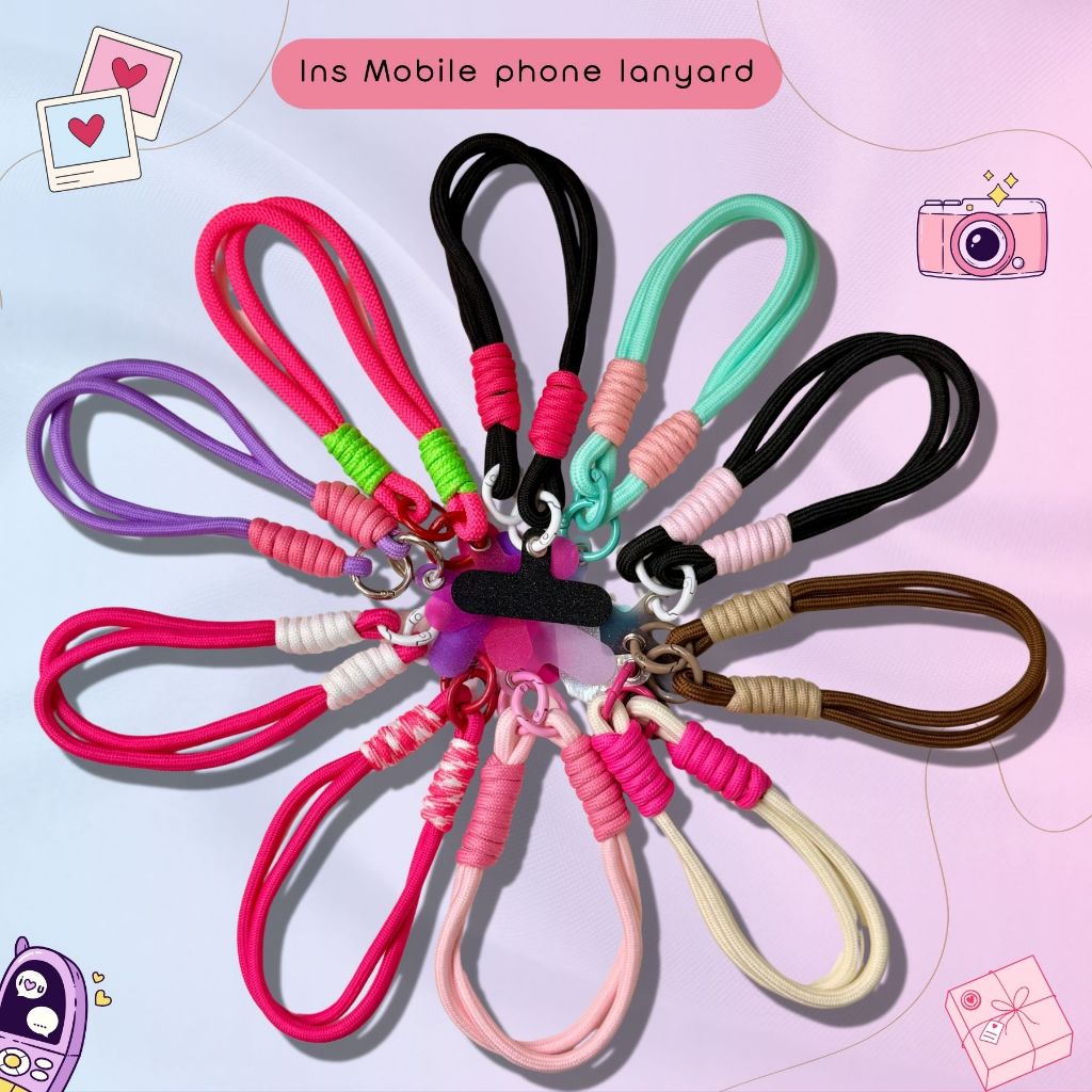 【ฟรี+คลิปหนีบเคสโทรศัพท์มือถือ】เชือกคล้องมือถือโดพามีนป้องกันการหาย สีสันสดใสและคุณภาพที่เชื่อถือได้