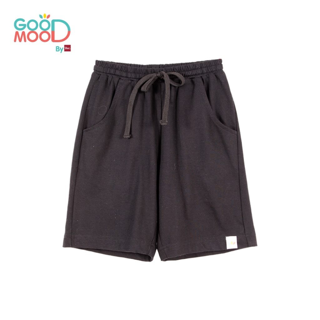Good Mood by bsc กางเกงขาสั้น เอวยางยืด สีดำ สำหรับเด็กอายุ 4-5 ปี ผ้าคอตตอน