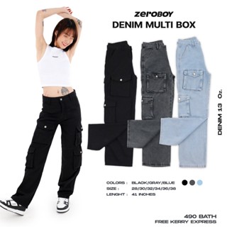 ZEROBOY - DENIM MULTI BOX “ คาร์โก้ยีนส์ขายาว 6 กระเป๋า 