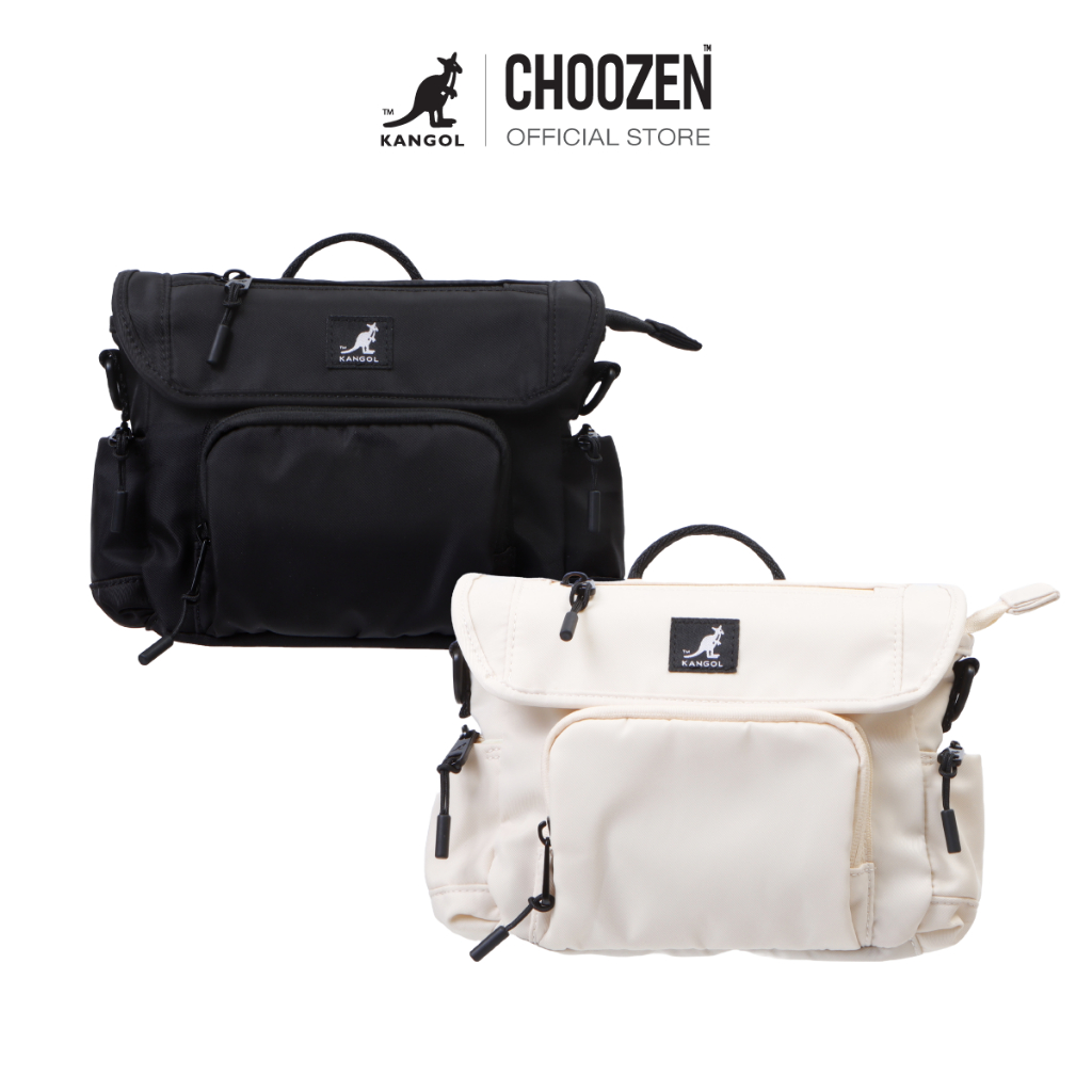 KANGOL Shoulder Bag กระเป๋าสะพายข้าง ตกแต่งโลโก้ kangol  สีขาว , ดำ 64558706
