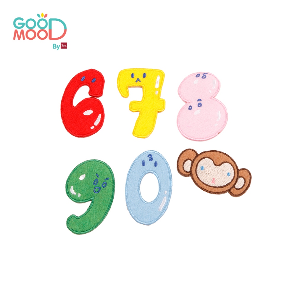 Good Mood by BSC تيشيرت أكمام قابلة للفصل مع 6 رقع أرقام — أزرق — صورة 7