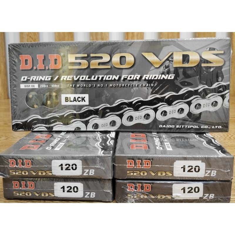 โซ่ 520 DID O-RING : 120 ข้อ 520 VDS : V- SERIES สินค้ามาตรฐาน DID แท้ 100%