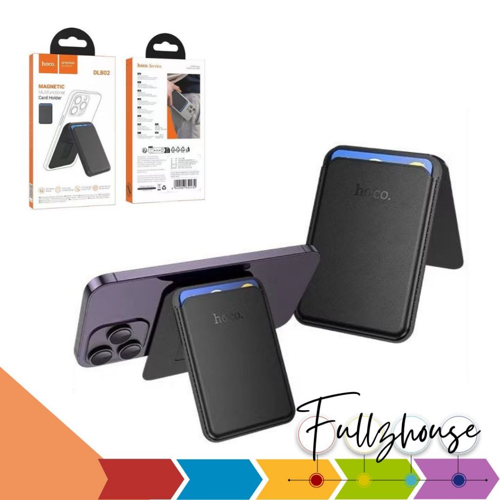 จัดส่งด่วน HOCO DLB02 Pocket Magnatic Card Holder 2in1 ที่เก็บนามบัตรแม่เหล็ก กางออกเป็นขาตั้งโทรศัพ