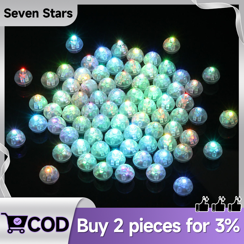 10/50 ชิ้น ทรงกลม LED ที่มีสีสัน โคมไฟลูกบอลเรืองแสง แก้วน้ํา ไฟลูกโป่ง โคมไฟเทียน กันน้ํา